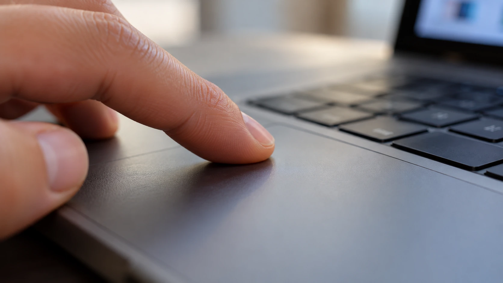 Een trackpad gebruiken tijdens digitaal werk — gegenereerde beeldvisualisatie